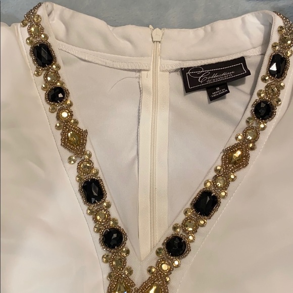 Dressbarn Collection beaded flowy Blouse Top - Picture 8 of 12